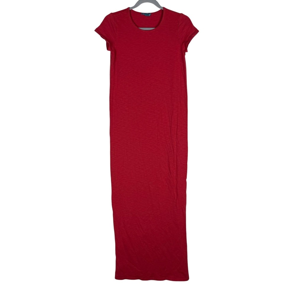 Fleur Bleue Dress Womens XS Red T-Shirt Maxi Short Sleeve Stretch Casual‎ Jersey